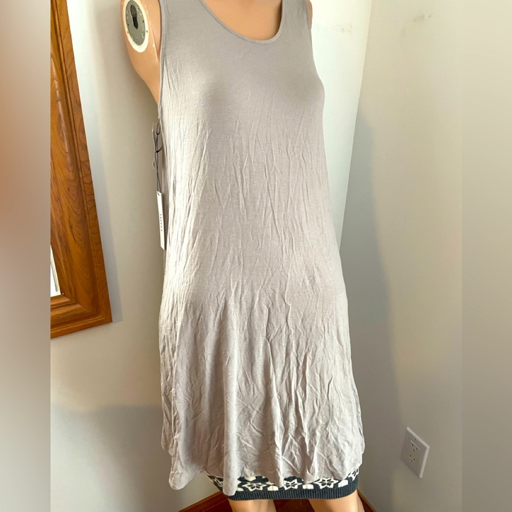 20.5-25”PTP Gorgeous Talula L 🌺 summer tunic top dress tank style stretch grey - Picture 1 of 5